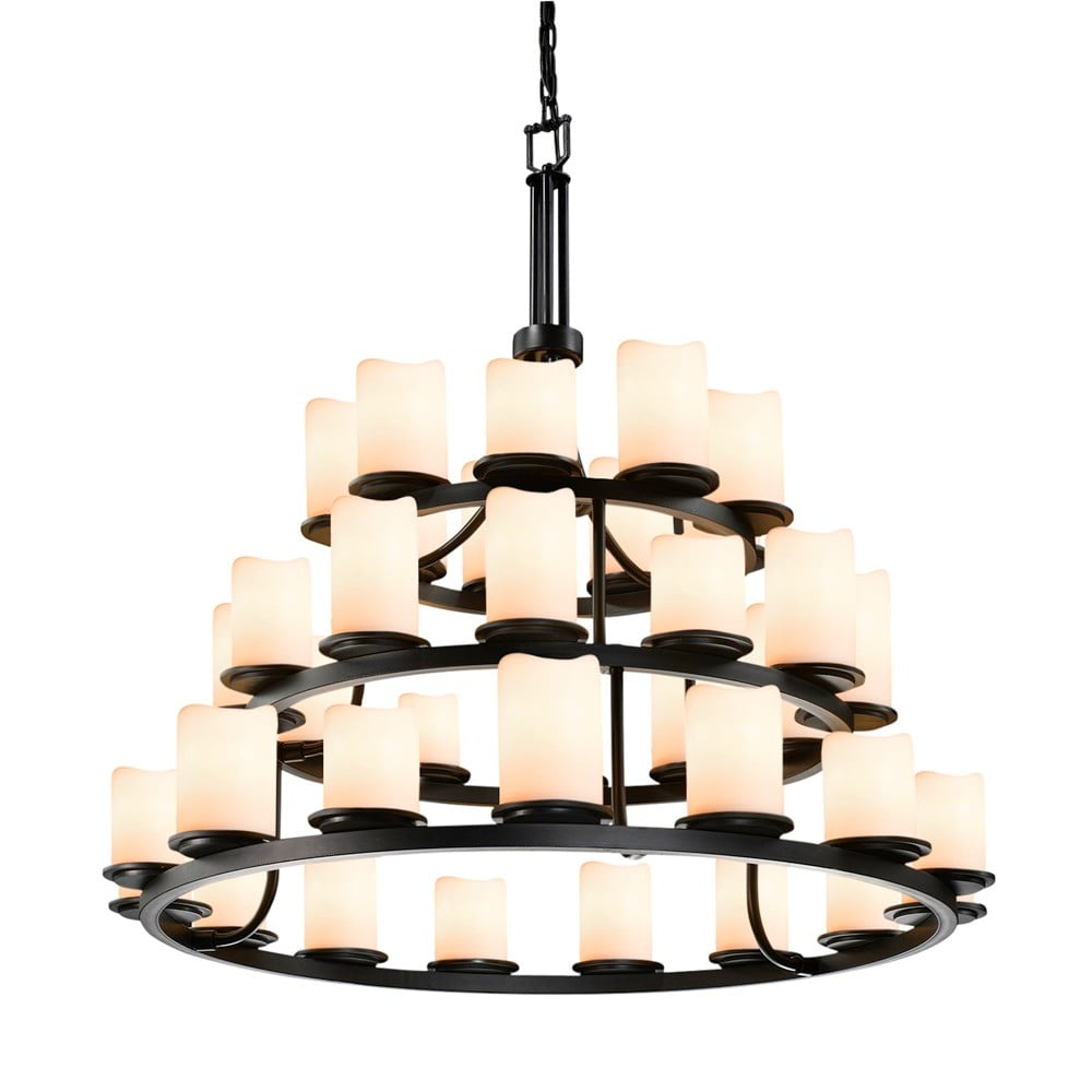 Justice Design Group Cndl-8712-14-Crem Candlearia 36 Light 3 Tier  Chandelier - Bronze - Walmart.com