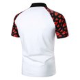 thumbnail image 3 of Gvmfive Men's Short Sleeve Lapel Neck Tops Buttons Hem Printed Stitching Polo Shirts, 3 of 5