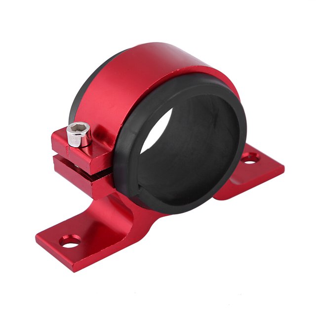 Soporte de bomba de combustible, aleación de aluminio 50 mm Soporte de montaje de bomba de combustible para automóvil Soporte de abrazadera de filtro único(rojo)