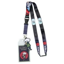 Naruto Shippuden Anime Kakashi Character ID Badge Holder Lanyard w/ Kakashi Rubber Pendant And Collectible Sticker