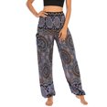 thumbnail image 5 of SWSMCLT Women's Boho Harem Yoga Pants Indian Smocked Waist Baggy Bohemian Buddha Gypsy Balloon Pocket Thai Hippie Beach Print Bloomers LoungeTrousers A-Patterned14 Small-Large, 5 of 5