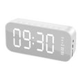 thumbnail image 2 of Latrodar Alarm Clock Bluetooth Speaker High Power Portable Column Long-Lasting Box Music Center FM White 6.4x3.2 Inch Home Tools, 2 of 2