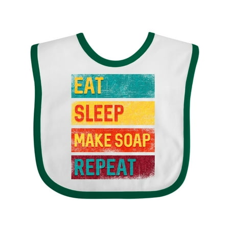 

Inktastic Soapmaking Eat Sleep Make Soap Repeat Gift Baby Boy or Baby Girl Bib