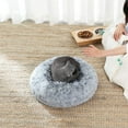 thumbnail image 2 of FEANDREA Cama de Perros, Cama para Mascotas, Diámetro de 50 cm, Cojín Central Extraíble y Lavable, Alfombra de Felpa, Gris Ombré, 2 of 5