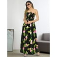 thumbnail image 2 of LA LEELA Women's Casual Slit Maxi Strapless Dresses Summer Tube Dress One Size Black, Floral, 2 of 5