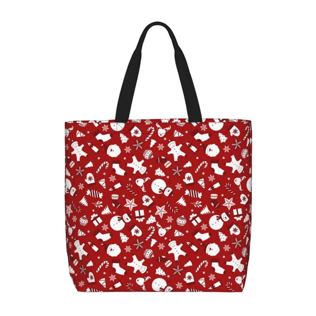 Easygdp Red Christmas Cheer. Bolsa Tote para Mujer, Bolso de Hombro para Trabajo, Playa, Viajes, Compras y Supermercado