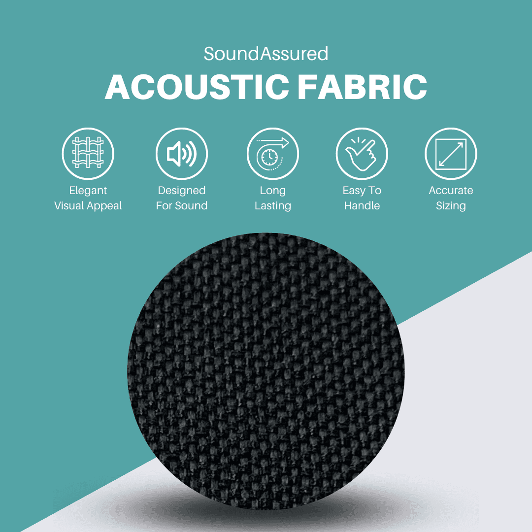 SoundAssured Acoustical Fabric - Acoustically Transparent Fabric for Making Acoustic Panels - DIY Sound Panel Acoustic Fabric (Black)