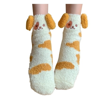 

WANYNG Womens Cartoon Fuzzy Socks Winter Home Slipper Warm Soft Thick Comfy Gift Zany Socks for Men Womens Socks Low Cut Large
