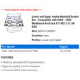thumbnail image 2 of Lower and Upper Intake Manifold Gasket Set - Compatible with 2002 - 2003 Workhorse FasTrack FT1802 5.7L V8 GAS, 2 of 2
