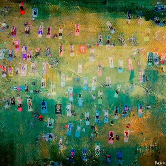 "Yoga in the Park" Painting Print on Wrapped Canvas