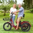 thumbnail image 6 of Lilypelle Electric Tricycle for Adults,Peak 1500W 48V Folding E-Mountain bike , 20" 6 Speed 3 Wheels Unisex Electric Bicycle with Front & Rear Basket, Removable 20AH Battery, LED light, 6 of 14