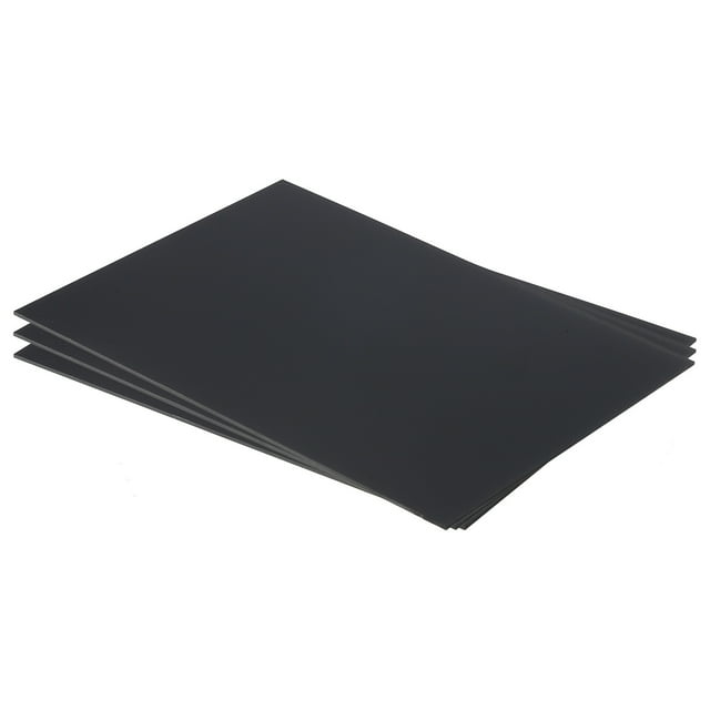 Unique Bargains ABS Plastic Sheet 10 Inch x 8 Inch x 0.08 Inch ABS Styrene Sheets for Building Model Crafts Panel Black 3 Pcs