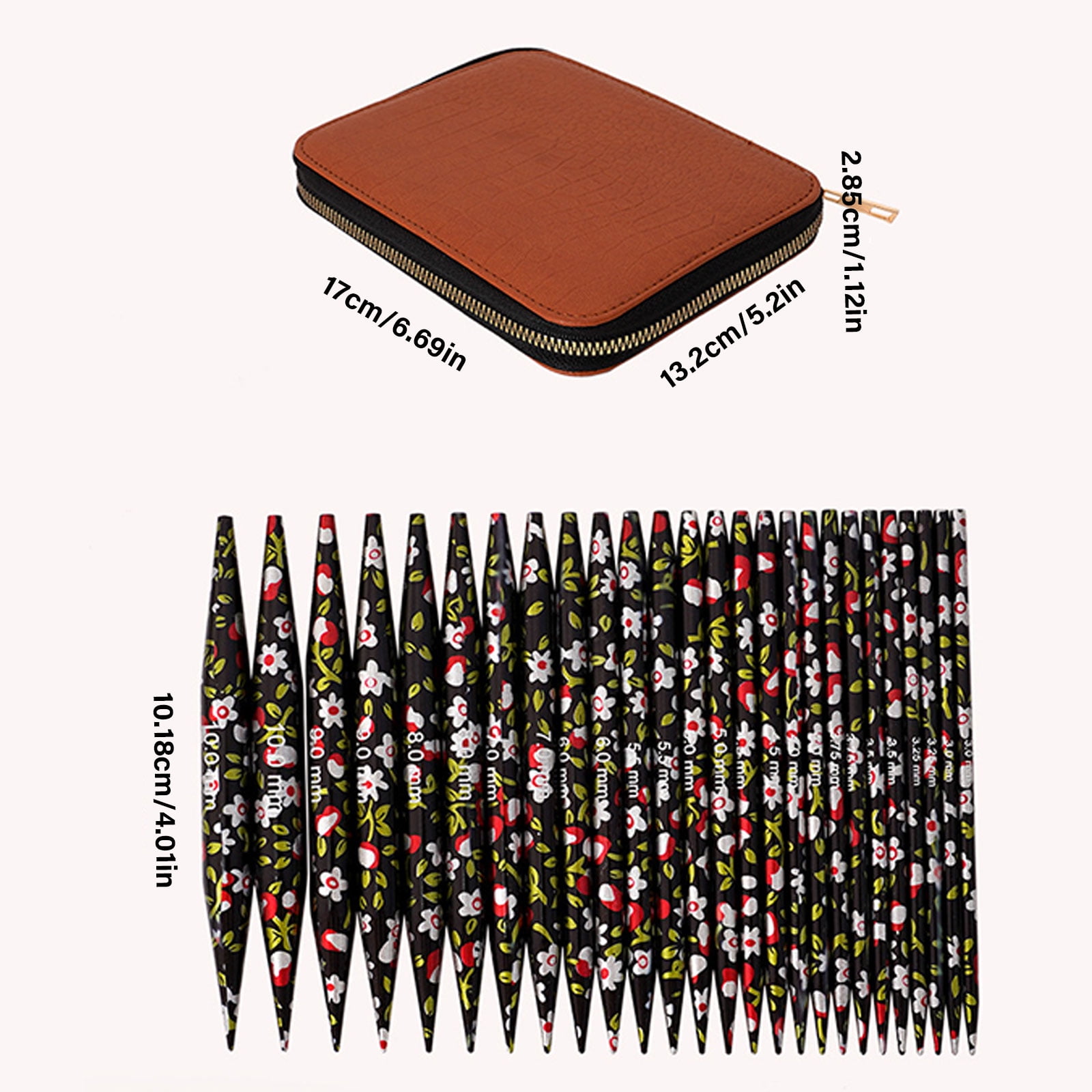 Short Round Knitting Needle 3-10mm Interchangeable Circular Knitting Needle Set with Case & Accessories for Knitting