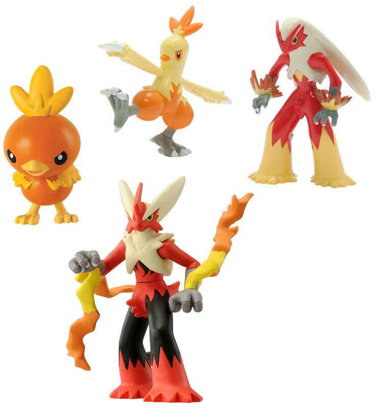 Pokemon Xy Torchic Combusken Blaziken Mega Blaziken Mini Figure 4 Pack Walmart Com