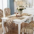 thumbnail image 3 of Nvzi Vintage Luxury Jacquard Damask Floral Table Runners Tea Table Decoration with Multi-Tassels 13"x77" Beige, 3 of 5