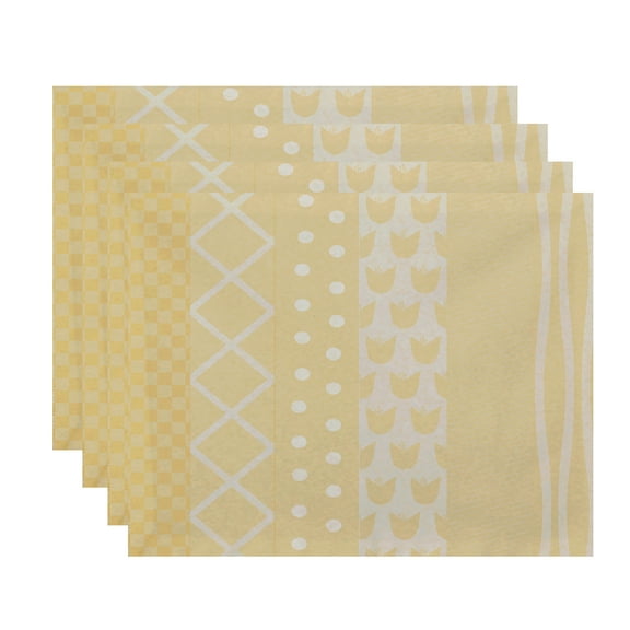 Simply Daisy, 18 x 14 inch, Pattern Stripe Placemat (set of 4), Yellow