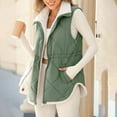 thumbnail image 6 of iOPQO Puffer Vest Women Quilted Jacket Womens Vests Lightweight Fleece Vest for Women Casual Outerwear Puffy Jackets Women Winter Coats for Women Light Green XXL, 6 of 9
