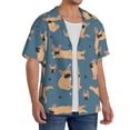 thumbnail image 4 of Gaeub French Bulldog Yoga Men's Lapel Short Sleeve Shirt, Relaxed Fit Shirt, Soft and Breathable for Outdoors Party Travel - 4X-Large, 4 of 7
