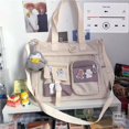 thumbnail image 3 of Bolsos de lona impermeables de nailon para mujer, bolso de hombro, bandolera japonesa para mujer, bolsos cruzados escolares para estudiantes, bolso para niña, 3 of 5