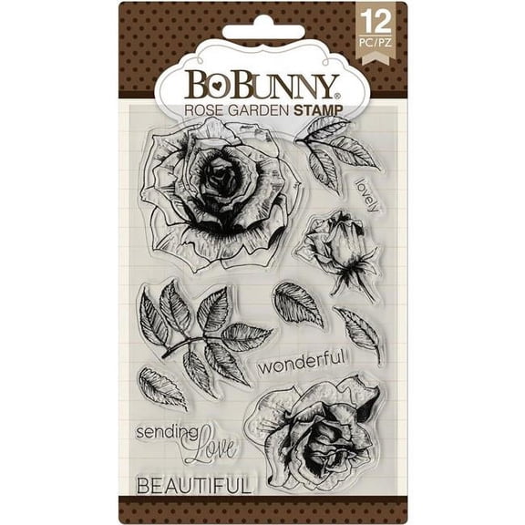 American Crafts 7310502 Rose Garden - Bobunny Stamps, 4 x 6 in.