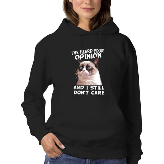 Don't Care Grumpy Cat Hoodie Women -T-Line Designs, Female Small