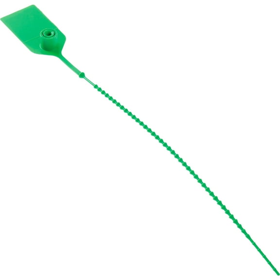 Global Industrial 670483GN Adjustable Extinguisher Tamper Seal, Green - 9 in. - Pack of 100