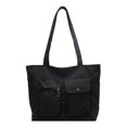 thumbnail image 1 of Bolsos de lona para mujer Bolso de hombro de color sólido Gran capacidad para el trabajo (Negro) Ehuebsd Para Estrenar, 1 of 9