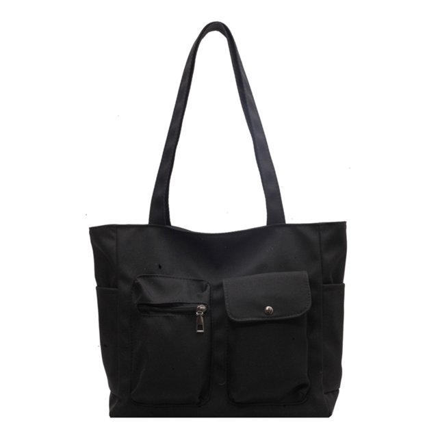 Bolsos de lona para mujer Bolso de hombro de color sólido Gran capacidad para el trabajo (Negro) Ehuebsd Para Estrenar