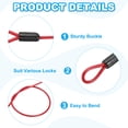 thumbnail image 3 of 3/16" Dia Vinyl Coated Stainless Steel Cable with Loops, 4 Pcs 7 ft (79")  Lanyard Lock for Outdoor Stage Lock, Red, 3 of 7