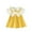 Yellow, variant on qolati Girl Summer Dresses Ruffle Short Sleeve Crew Neck Playwear Sundress Flower Print Swing Birthday Party Casual Cotton Dresses 0-3 Years