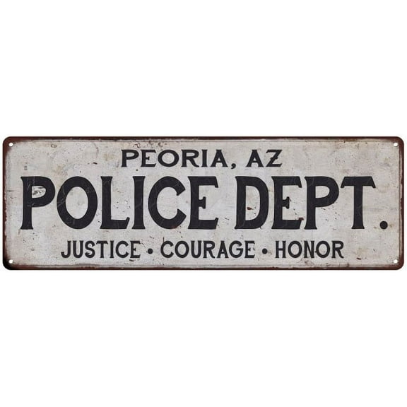 PEORIA, AZ POLICE DEPT. Home Decor Metal Sign Gift 6x18 206180012136