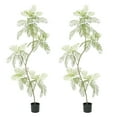 thumbnail image 1 of 2 Pack Artificial Jacaranda Tree, Lifelike Fake Potted Tree Realistic Leaves And Adjustable , For Home Office Housewarming Decor, 1 of 7