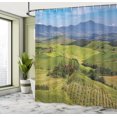 thumbnail image 4 of Ambesonne Olive Green Shower Curtain, Trees Farm Clouds Print, 69"Wx84"L, Dark Khaki and Pale Blue, 4 of 4