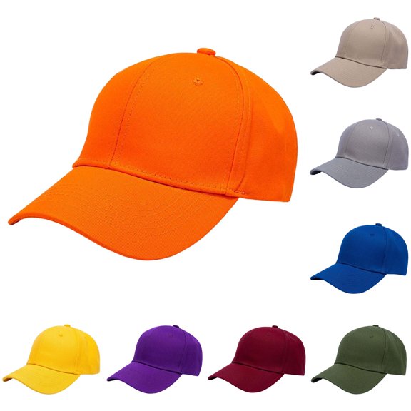 Xijirk Unisex Solid Body Baseball Cap Rear Fastener Control Plain Outer Cover for Daily Trips Outdoor Tasks General Casual Moments,Orange,One Size