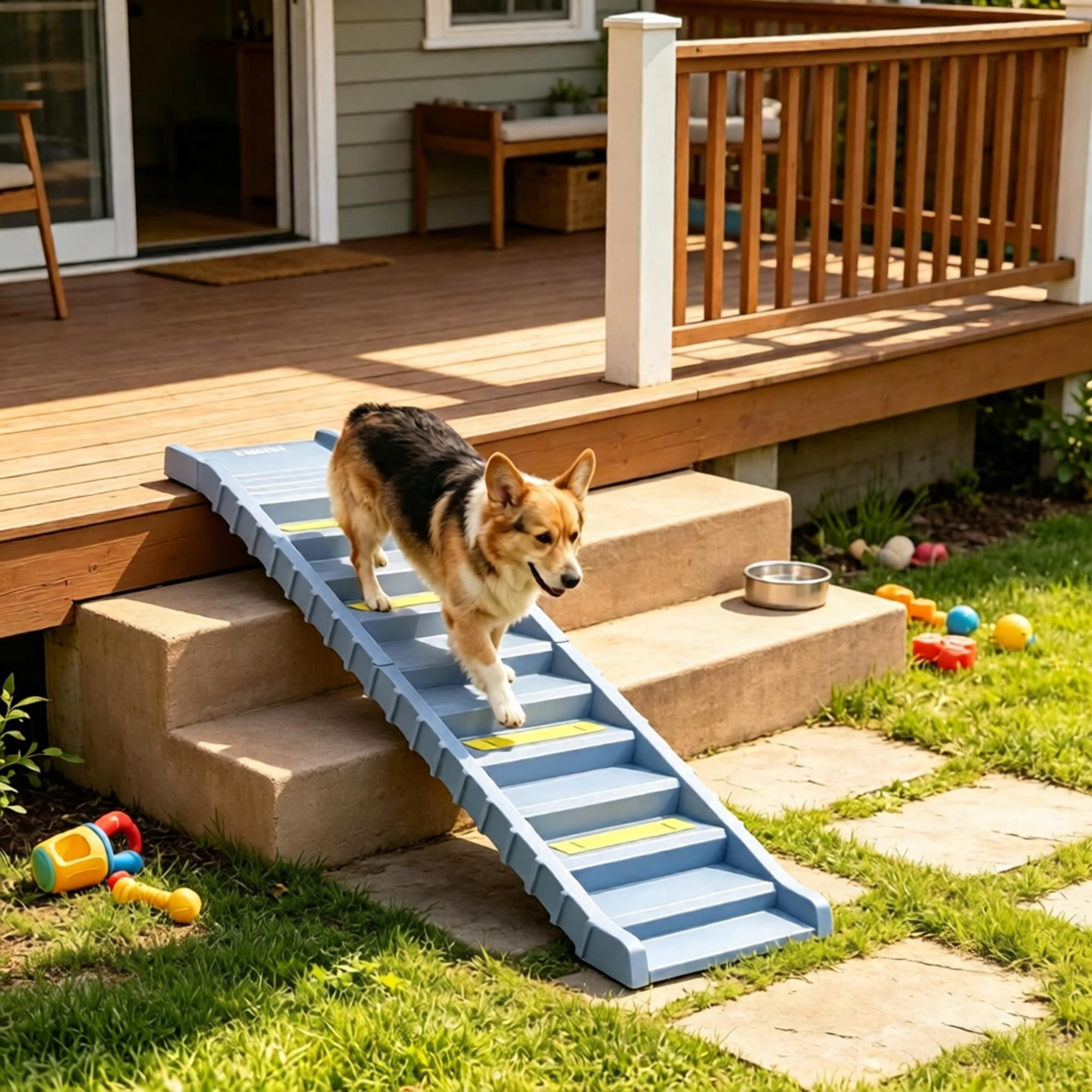 60.6 Inch Dog Ramp with 10-Step Design for SUVs and Trucks