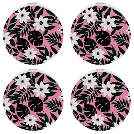 

YZUOUZY Bedside Lamps Lamps for Bedroom 4-PC Pink Flowers Green Leaves Floral Summer