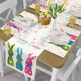 thumbnail image 4 of Happy Easter Table Runner 13.8x108 Inches Long Floral Bunny Runner for Table Colorful Rabbit Table Runners Washable Dresser Scarf for Kitchen Coffee Dining Seasonal Spring Holiday Party Decor, 4 of 6