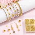 thumbnail image 2 of 1250 Pieces Gold Spacer Beads for Jewelry Making, Gold Round Beads and Gold Flat Clay Beads for Bracelets Making, Small Gold Filled Beads for Jewelry Making, 2 of 5