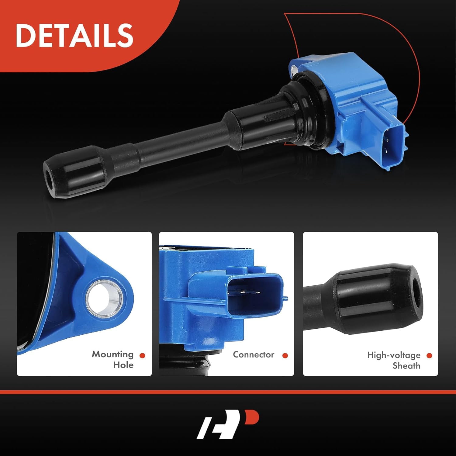A-Premium (Blue) Engine Ignition Coil Pack Compatible with Nissan Altima, Rogue, Sentra, Versa, Frontier, Pathfinder, Cube & Infiniti QX60, M56, QX70, Q70, FX50, Q70L & Suzuki Equator, 4-PC Set