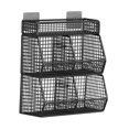 thumbnail image 2 of Cesta de alambre de metal colgante Cesta de alambre de cebolla Cuatro cuadrículas Organizador práctico Muro Montado para la cafetería de apartamentos Negro, 2 of 8