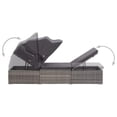 thumbnail image 4 of Benjara Casey Sun Chaise Lounger with Canopy- Cushion- Gray Rattan- 77 Inch, 4 of 6