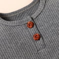 thumbnail image 5 of StylesILove Baby Boys Girls Solid Long Sleeve Henley Top & Pants 2pcs Set Unisex Toddler Ribbed Cotton Outfit (Grey, 6 Months), 5 of 8