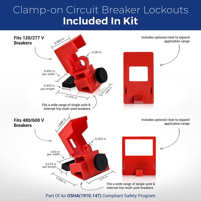 Brady 262-153670 Electrical Lockout Tagout Kit with Nylon Safety