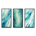 thumbnail image 2 of Designart "Turquoise Impressions Waves of Infinity VII" Abstract Painting Framed Wall Art Set Of 3 - Turquoise Modern Frame Gallery Set For Office Decor, 2 of 6