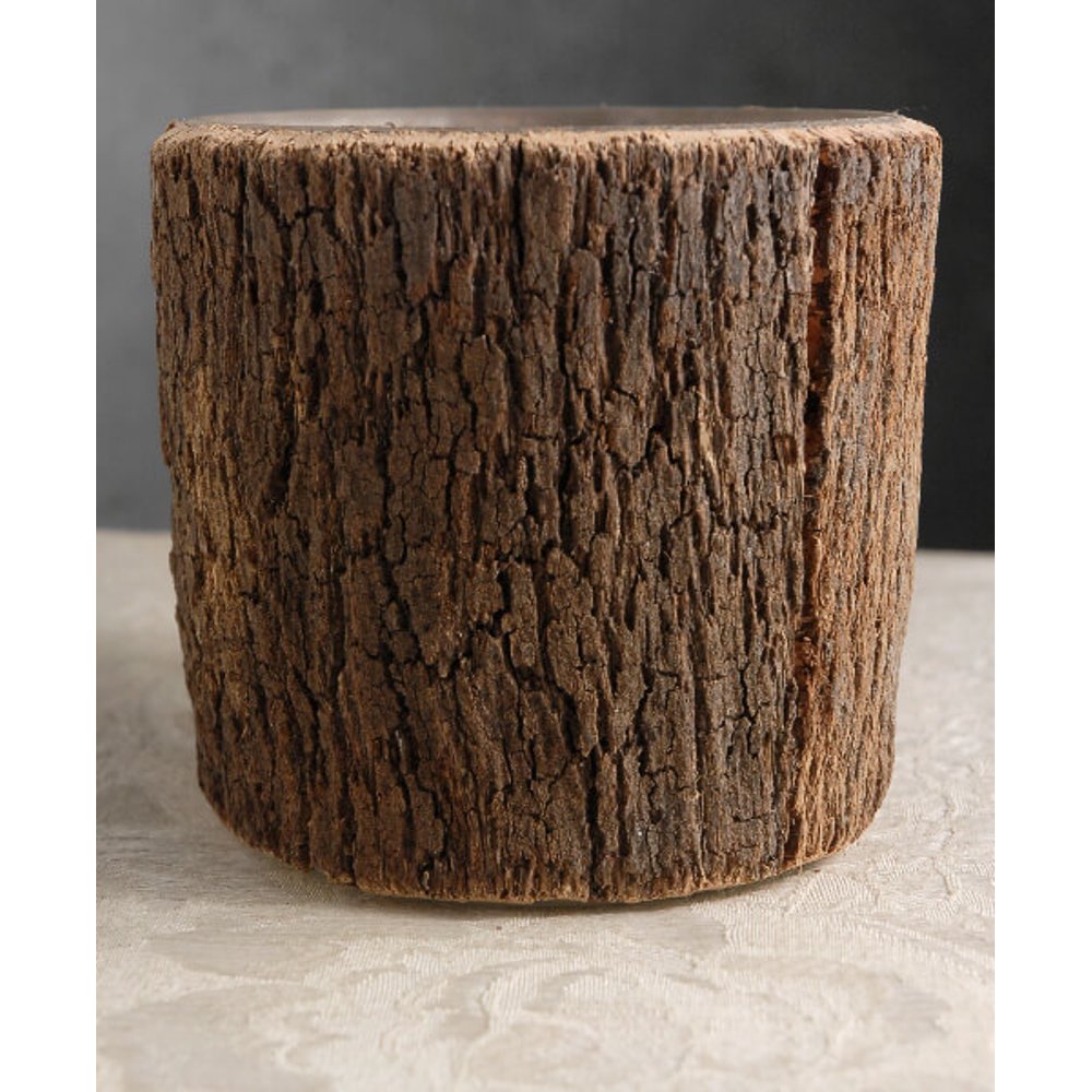 12 Pieces of Natural Bark Covered 5.5 Cylinder Timber Vases Natural