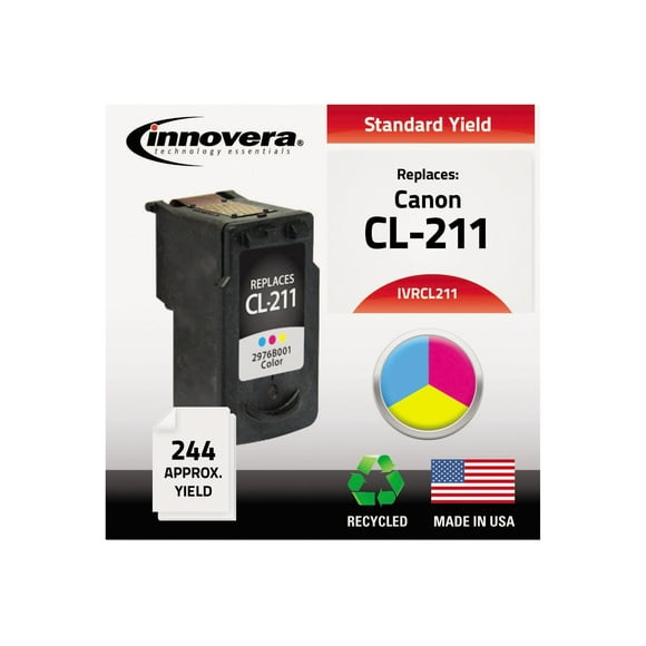Innovera - Color (cyan, magenta, yellow) - compatible - remanufactured - ink cartridge (alternative for: Canon CL-211XL) - for Canon PIXMA iP2702, MP258, MP270, MP280, MP282, MP495, MX340, MX350, MX360, MX410, MX420