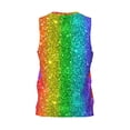 thumbnail image 2 of Rocae Glitter Rainbow for Men's Basketball Jersey Lightweight and Breathable Athletic Tank Top,Quick-Drying Sports Jersey XX-Large, 2 of 9