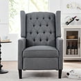 thumbnail image 4 of 27" Wide Recliner Chair, Manual Wingback Recliner Chair with Nailhead Trim and Birch Legs, Tufted Single Sofa Vintage Chair for Home, Living Room, Office, Bedroom, Gray, 4 of 9