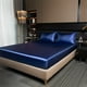 thumbnail image 4 of Clearance Satin Solid Color Fitted Sheet Silk Feel Cool Imitation Silk Mattress Protective Cover Buy 2 get 10% off, 4 of 5