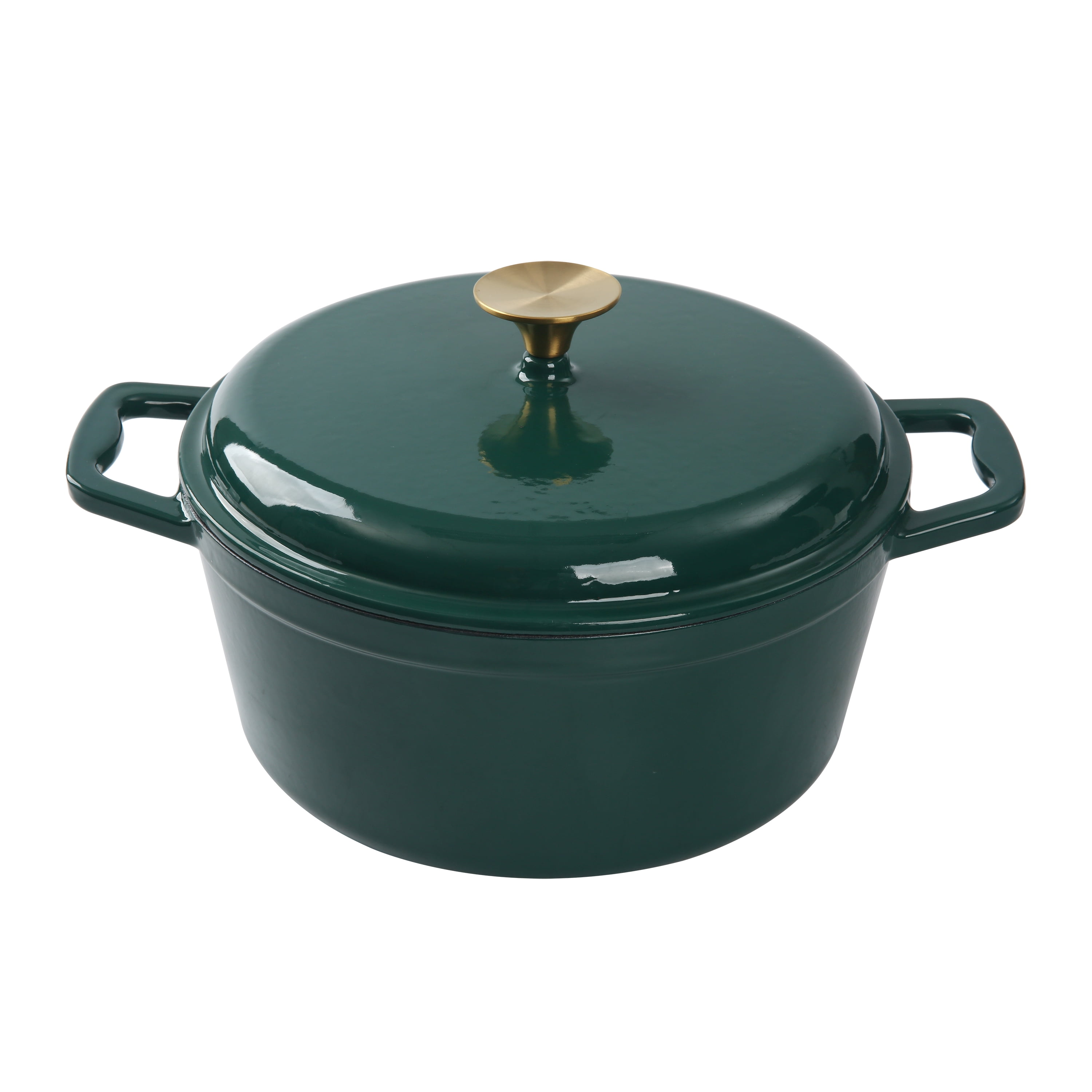 Mainstays 4.75 Quart Round Enameled Cast Iron Dutch Oven Green